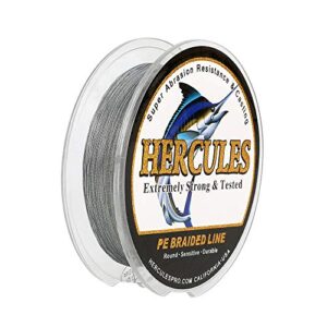 Hercules Super Cast Angelschnur, geflochtene Angelschnur für Salzwasser und Süßwasser, 6-100lb Teststärke, PE Geflecht Fischdraht Superline 4 Stränge