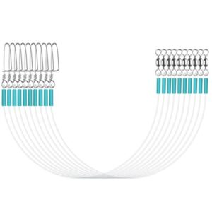 Luroad Fluorocarbon Vorfach Leader mit Wirbel & Karabiner, 10/20 STK Raubfischvorfach, hochwertiger Fliesenschnur zum Spinnfischen