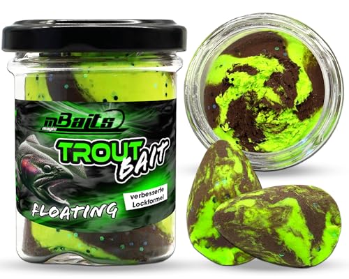 Magic Baits Trout Bait Floating Cheese Forellenteig Schwimmend Käse Paste Angelteig für Forellenangeln, UV-Pumpkin-Chartreuse