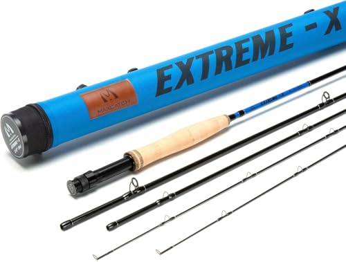 Maxcatch Extreme-X Fliegenrute mit zusätzlichem Spitzenabschnitt für schnelle Aktion und Transportrohr (8wt 9)