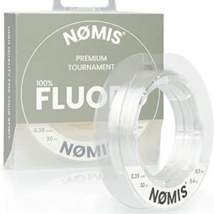 NØMIS Fluorocarbon Vorfachschnur, 100% Fluorocarbon Angelschnur, Tragkraft 54,4 kg, perfekt für Barsch, Zander, Hecht oder Forelle