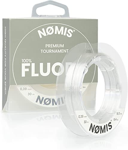 NØMIS Fluorocarbon Vorfachschnur, 100% Fluorocarbon Angelschnur, Tragkraft 54,4 kg, perfekt für Barsch, Zander, Hecht oder Forelle