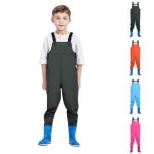 Wasserdichte Kinder Wathose mit Stiefeln für Jungen und Mädchen, ideal für Outdoor-Aktivitäten in Regenwetter