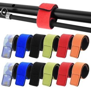 12 Stück Angelrute Gürtel, 30cm Angel Rutenbänder Angeln Set, Elastische Angelrutenhalter Rutenband Klettverschluss