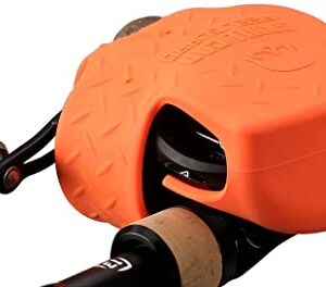 13 FISHING Skull Cap - Low-Profile Baitcast-Rollenabdeckung - orange, perfekte Abdeckung für Rechtshänder und Linkshänder Baitcast-Rollen