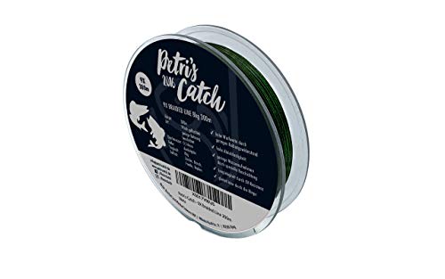 PetrisCatch 9-Fach geflochtene Angelschnur für Hecht, 300m, 8kg, 0,14mm, 9X Braided - Extreme starke und leicht zu handhabende Angelschnur für Raubfische wie Zander, Barsch und Forelle
