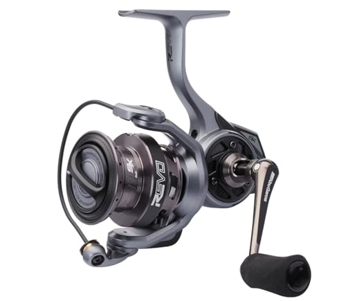 Abu Garcia Spinnrolle, Revo SX Spinnrolle, Raubfischangler, Süßwasserangler, für die Fänge von Barsch, Hecht und Zander geeignet, schwarz-grauer Farbton, 6.2:1 Übersetzung, robust und leicht, 9+1 Lager, 2500