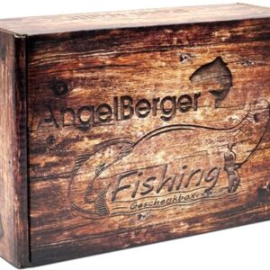 Angelzubehör, Angelköder, Angelfutter oder Raubfischzubehör in einer Weihnachtsbox von Angel-Berger