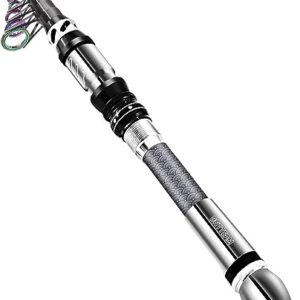 BNTTEAM Neue Tragbare Angelrute mit 99% Kohlefaser, fluoreszierender Rute Spitze und Teleskopischer Super Harte Ultraleichte Angelstange für Reise oder Surf Boot