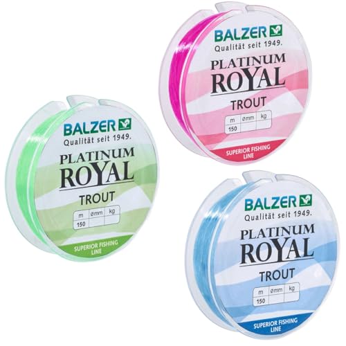 Balzer Platinum Royal Trout Schnur - 150m monofile Angelschnur, Durchmesser/Tragkraft:0.22mm / 6.1kg, Farbe:Blau