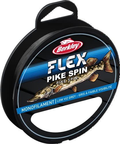 Berkley Flex SS Monofilament Hechtschnurfischerei Schnur transparentes Grau stark wenig Drall einfach zu knoten perfekt für den aufstrebenden Hechtangler
