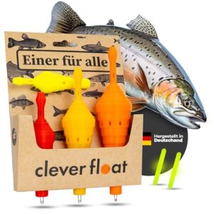 Clever Float Angelposen Set ohne Blei - Posen mit AirControl-System für Schwimmen und Angeln, verstellbarer Anbisswiderstand für Forelle, Hecht & Karpfen