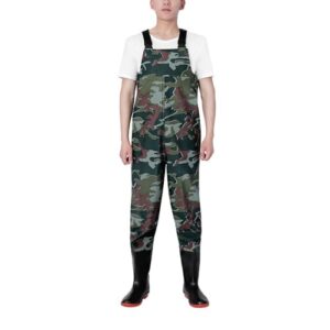 Hochwertige Wathose aus Nylon und PVC für angeln, wasserbeständig und atmungsaktiv, verstellbare Schultergurte und integrierte Stiefel