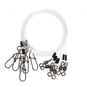 Vorfächer zum Spinnfischen und Hechtangeln - 12 Stück Fluorocarbon Vorfach Leader für Raubfische wie Hecht und Zander mit stabilen Tönchenwirbeln und starken Snaps