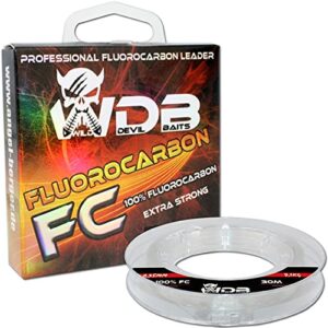 Angel Berger Wild Devil Baits FC 100% Fluorocarbon super Strong Vorfachschnur für Fischfang, hohe Tragkraft und perfekt als Vorfach für Barsch, Zander und Hecht