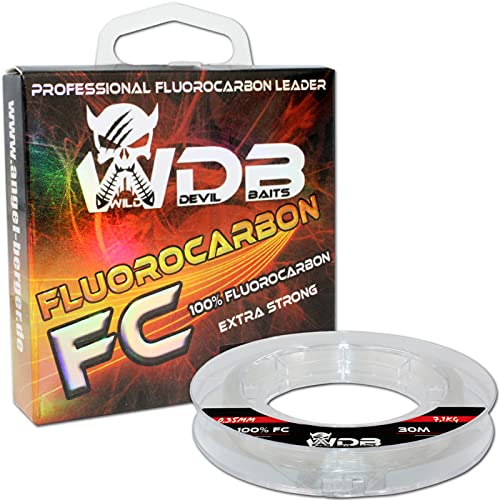 Angel Berger Wild Devil Baits FC 100% Fluorocarbon super Strong Vorfachschnur für Fischfang, hohe Tragkraft und perfekt als Vorfach für Barsch, Zander und Hecht