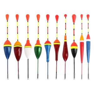 Fanalix 10 Stück Posen Angeln Set - Komplettset für das Angeln auf Forelle, Barsch und Weißfisch mit 10 Größen Angelblei in Seen, Teichen und Flüssen