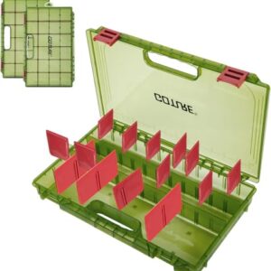 Transparente Angelbox mit Messlineal, Verstellbaren Trennwänden und Rutschfesten Doppelverschlüssen für Angelzubehör