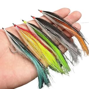5 Stück Hecht Streamer 10cm | Hechtstreamer | Raubfisch Streamer | Streamer groß | Zander Streamer | Streamer Fluss und See von AMZfishing, handgebunden und in Box