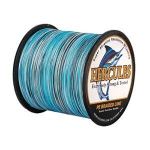 Hercules Super Cast Angelschnur 6lb - 100lb Test für Salzwasser Süßwasser PE Geflecht Fischdraht, lang und robust, geeignet für die Angelstrategie von Anfängern bis Profis