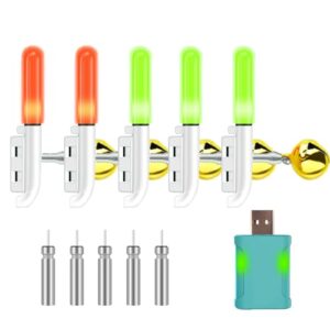 5 Stück LED Knicklichter für Angelruten mit Akustischem Alarm und wasserdichtem Design