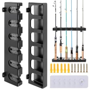Hochwertiger Angelrutenhalter für Wand oder Garage, geeignet für 6 Angelruten, stabil und sicherer Halt