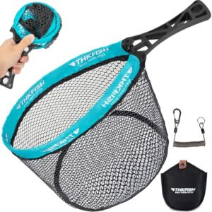 Faltbarer Kescher zum Fangen und Freigeben von Fischen, hergestellt aus Gummi und ABS-Griff