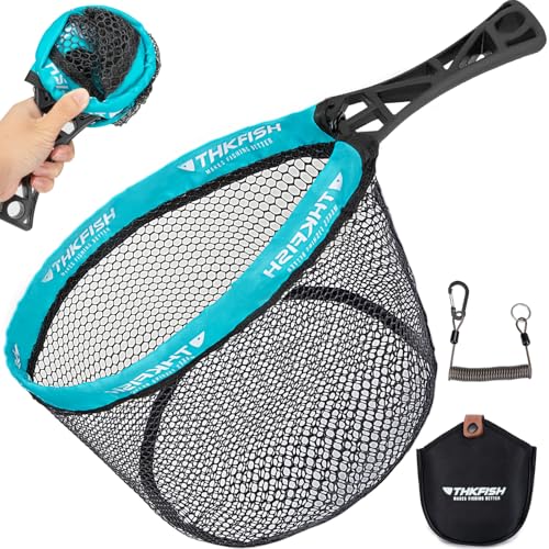 Faltbarer Kescher zum Fangen und Freigeben von Fischen, hergestellt aus Gummi und ABS-Griff
