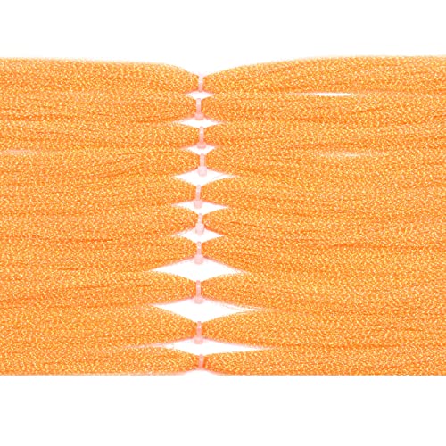 Vibrante orangefarbene Kristall-Flash-Linie auf weißem Hintergrund, perfekt für Fliegenfischen und Trockene-Fliegen-Angebote