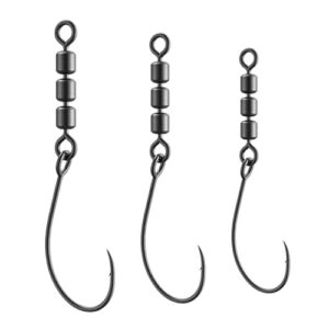 Luroad Rotate Fishing Rig Hooks, Wirbel Angelnhaken für Forellen-Angeln und Meeresangeln, hochwertige Teflon-Produkte