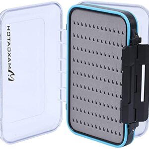 Wasserdichte Fliegenbox mit Doppeldeckel und Easy-Griff-Schaum für das Fliegenfischen, schwarz, Größe C
