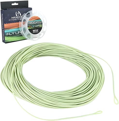 Hochwertige Fliegenfishing-Schnur mit Schlaufen, 30,5m lang, WF3F/4F/5F/6F/7F/8F, sechs Farben, Moosgrün