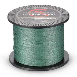 OUNCHAIN Geflochtene Angelschnur 4 Braid 1000M, dunkelgrün, 0,28mm-30lb - hochwertige Angelschnur für sichere und effektive Fangpraxis