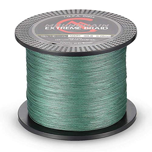 OUNCHAIN Geflochtene Angelschnur 4 Braid 1000M, dunkelgrün, 0,28mm-30lb - hochwertige Angelschnur für sichere und effektive Fangpraxis