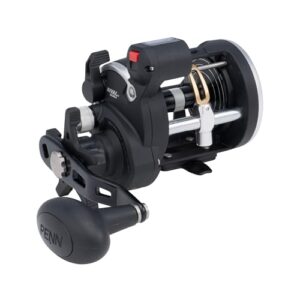 PENN Rival Level Wind Rollen, 20| Right |5.1:1 |540g, Schwarz/Silber - Robuste und zuverlässige Rolle für Angler mit leistbarem Getriebe-Konusantrieb und hochwertigem Graphitbau.