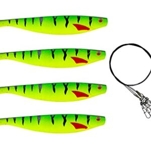 Gummifische in lebensechter Schwimmaktion, hochwertiges Dekor für Raubfische wie Hecht und Zander, UV-aktiv und mit Glitzerflocken ausgestattet