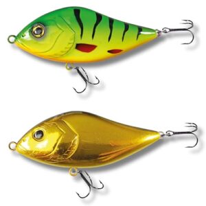 Robinson Angelköder für große Raubfische - Jerkbait Wobbler mit drei Tiefenvarianten, ideal für Spinning und Trolling, 100mm lang und 49g schwer