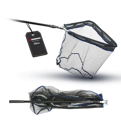 Fischkescher mit verstärktem Aluminiumrahmen und Teleskop-Funktion für verschiedene Angel- und Gewässerbedingungen