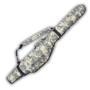 Professionelle Angelrutentasche mit Rollenschutz für Street Fishing und Spinnfischen - Rutenfutteral mit 2 Fächern und Camo-Design