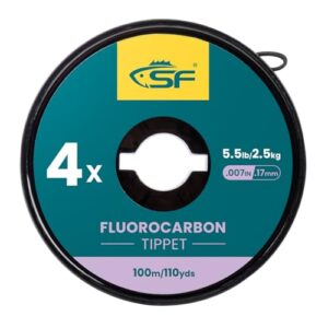 SF Fluorocarbon Tippet Linie für Fliegenfischen, 100m, transparent, ideal für Forelle und andere Fische