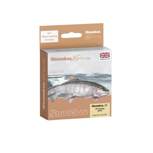 Schwimmende Fliegenschnur Snowbee XS WF5F, elfenbeinfarben, 27,4 m - perfekte Wahl für den Angler, schwimmendes Fadenmaterial mit ultra-low Reibungsfreiheit und flachem Verjüngungen