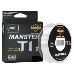 Seaknight Fluorocarbon Einzelsaiten Angelschnur, hochwertiges Monofilament für Karpfen Angelneigung, doppelschichtige Beschichtung, hohe Zug- und Knotenfestigkeit, niedrige Sichtbarkeit in Wasser