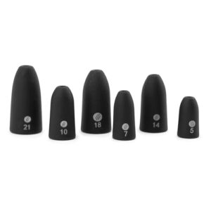 Stripscher Fischerei-Tungsten-Bullet in Schwarz, 3er Pack, Premium Angelgewichte aus hochwertigem Tungsten