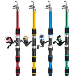 Teleskop-Angelrute aus Kohlefaser mit 1,8 Metern Länge, perfekt für den nächsten Angelausflug, rot gefärbt