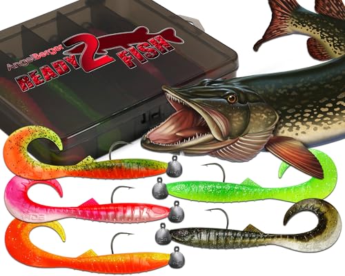 Hochwertiger Gummifisch-Set für den professionellen Angler, ideal für die Jagd auf Zander, Barsch und Hecht