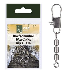 Dreifach-Wirbel-Set aus 15 Stück Angel-Wirbel in verschiedenen Größen für Forellen- und Sbirolino-Fische, optimale Ausrüstung für den Angelsport
