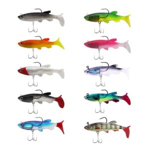 Angelköder Set mit 10 Gummifischen für Süß- und Salzwasserfischen, ideal als Geschenk für Angelfreunde