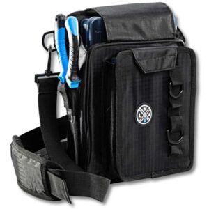 Angeltasche für Spinnfischen, Angelzubehör, Tasche mit modularem Gurtsystem und zwei Hauptfächern