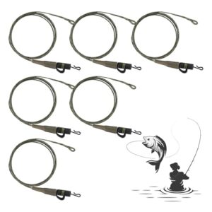 6 Stücke Angelzubehör für Karpfen - 70cm 45lb Chod Rig Vorfach Leadcore Safety Lead Clip Haarmontage Karpfen Inline Helicopter Carp Ready Hair Fishing Rig Leader Zubehör Montage Pre Set