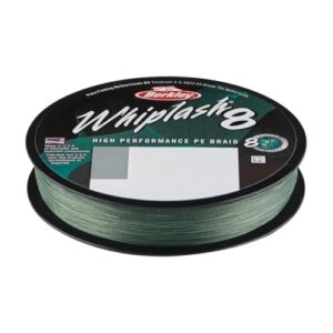 Berkley Whiplash 8 Angelschnur, Superline für Raubfisch-Angeln, Hecht, Barsch, Zander, Forelle, unisex, Moosgrün, 0,25 mm x 40 kg x 160 m